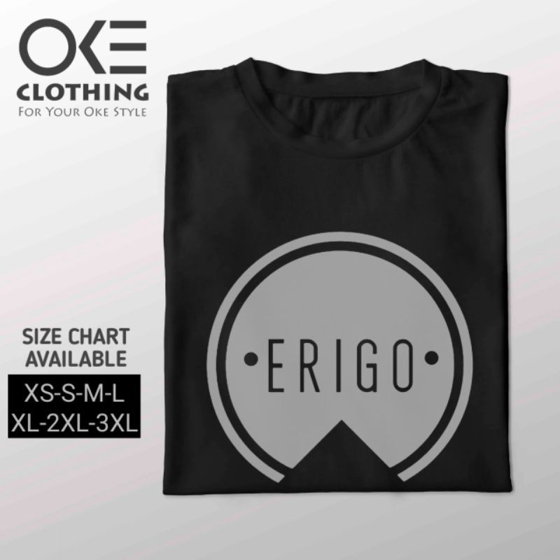 Kaos T-shirt ERIGO Hitam - Silver Elegan