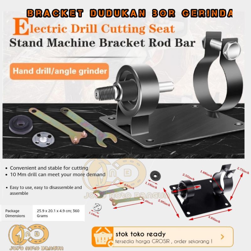 Braket klem bracket bor Adapter arbor dudukan bor gerinda