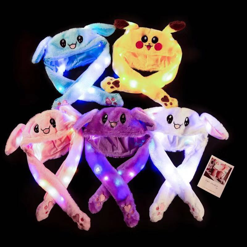 Bunny Hat Dancing Topi LED Cute Import Kelinci Tik ToK Kuping Bergerak Dengan LED Cap import