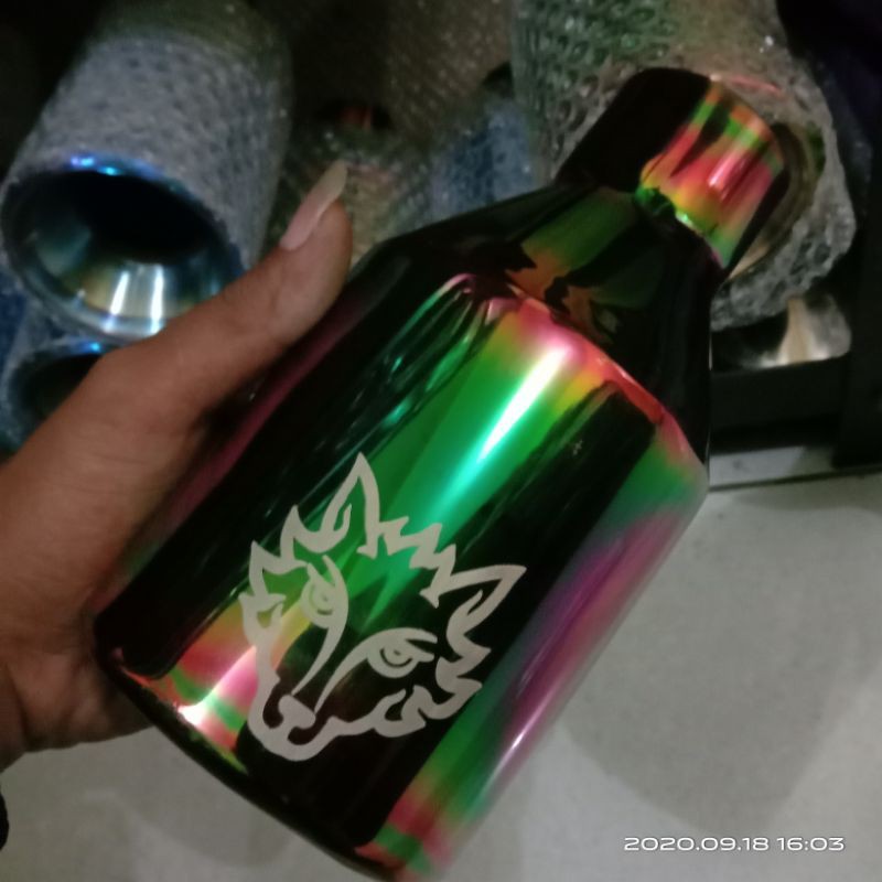 Knalpot srigala pelangi untuk canter turbo