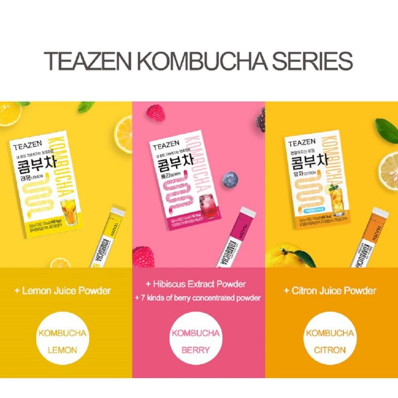 

TEAZEN Kombucha Tea Lemon / Berry / Citron Detox Diet Drink hanya 15 kalori