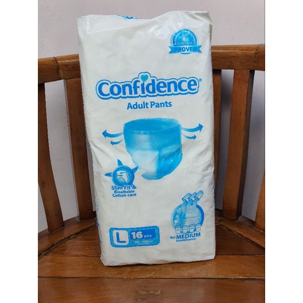 confidence popok celana dewasa lansia L 16 pcs 80-120 cm diapers