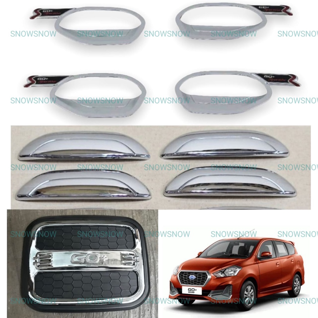 Paket Outer Handle Tank Cover Datsun GO+ Activo Luxury Hitam Chrome