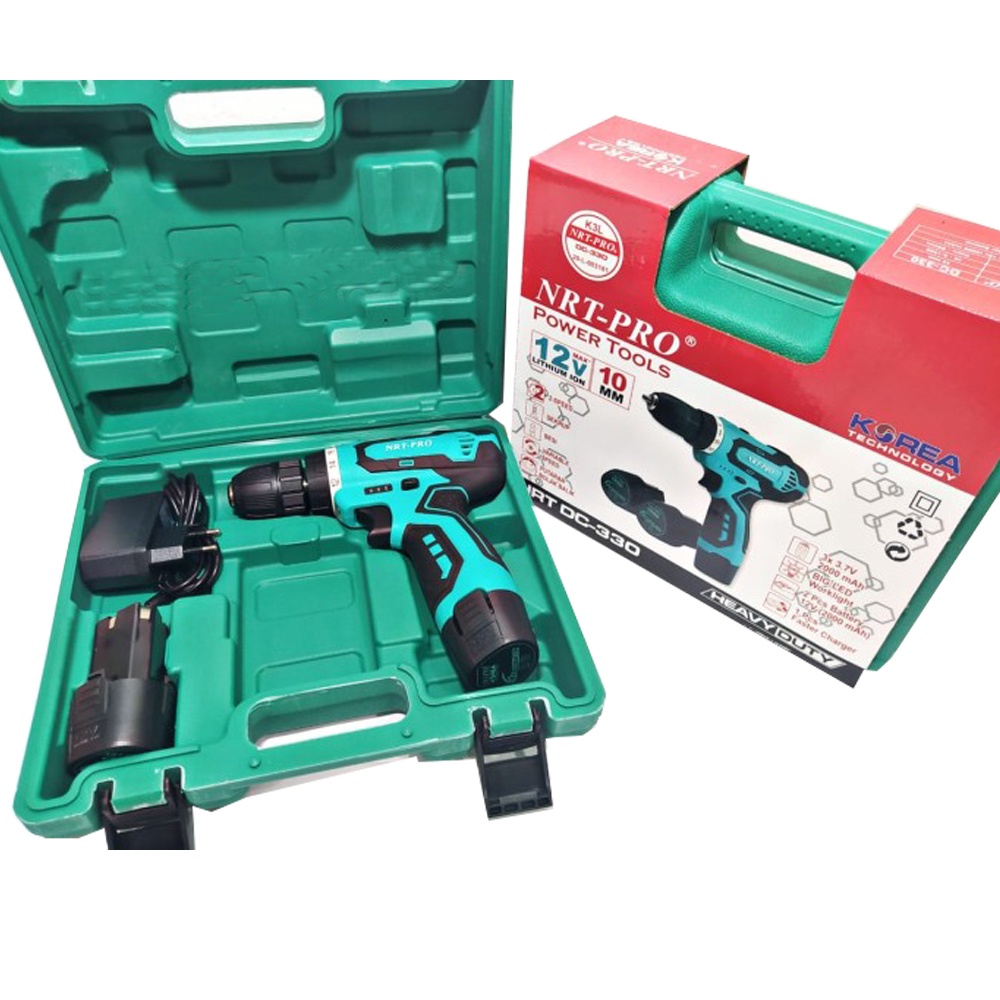 NRT-PRO Mesin Bor Baterai Cordless Drill NRT PRO DC-330 10mm 12V