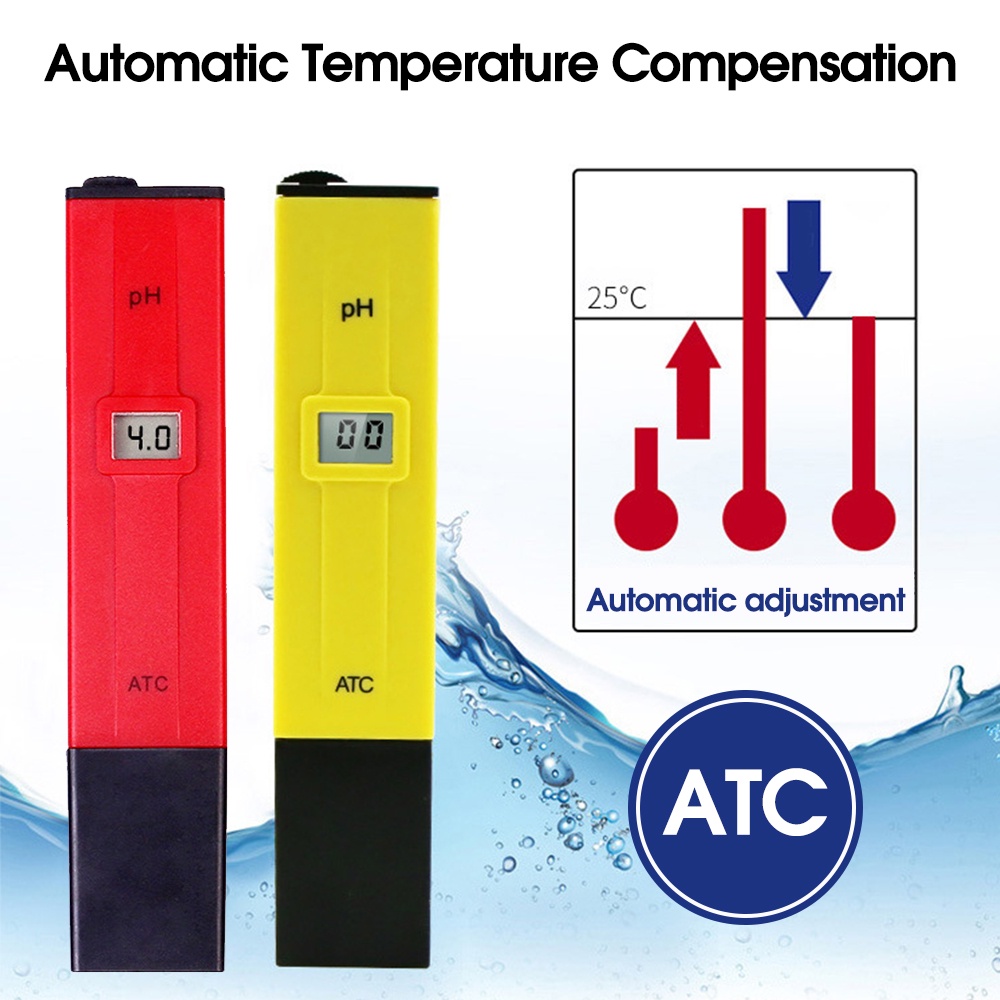 PH Meter Digital Alat Ukur Keasaman Air -Hidroponik,Kolam,Minuman  0.1 0.01 PH Pena