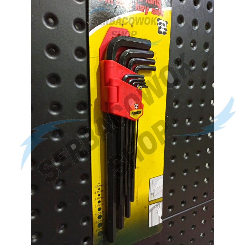 Kunci L Panjang Hexagonal Set 9 pcs Hitam Hex Key Extra Long Termurah Berkualitas