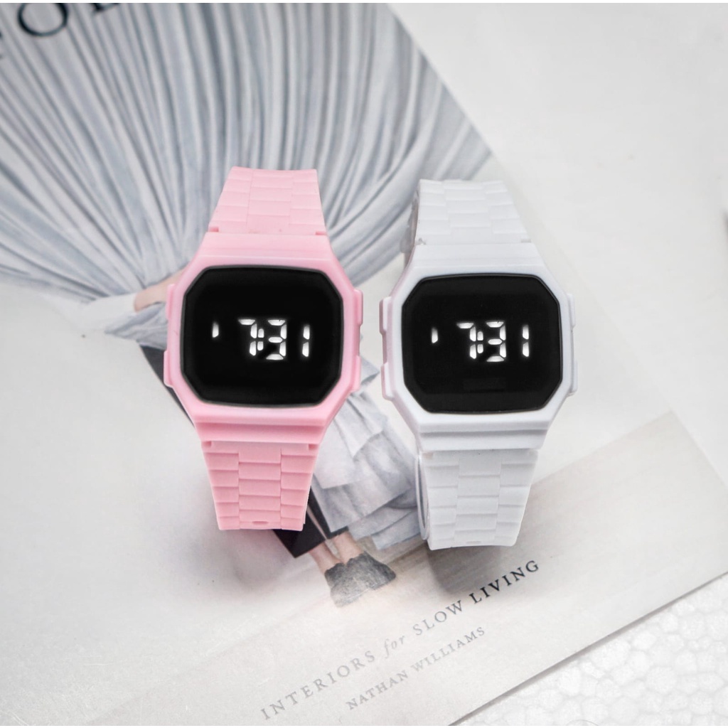 BAJ Jam Tangan Cermin Persegi Wanita / Pria LED Digital Student Couple Trend Elektronik Led Sport Ins Luminous Korea Watches RM047