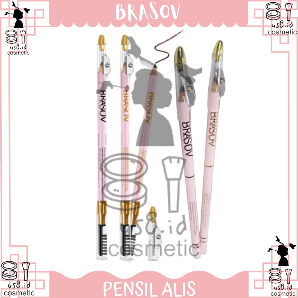 BRASOV Pensil Alis Type A + SERUTAN 2.9 GRAM Eyebrow Pencil Original Sharpener Rautan