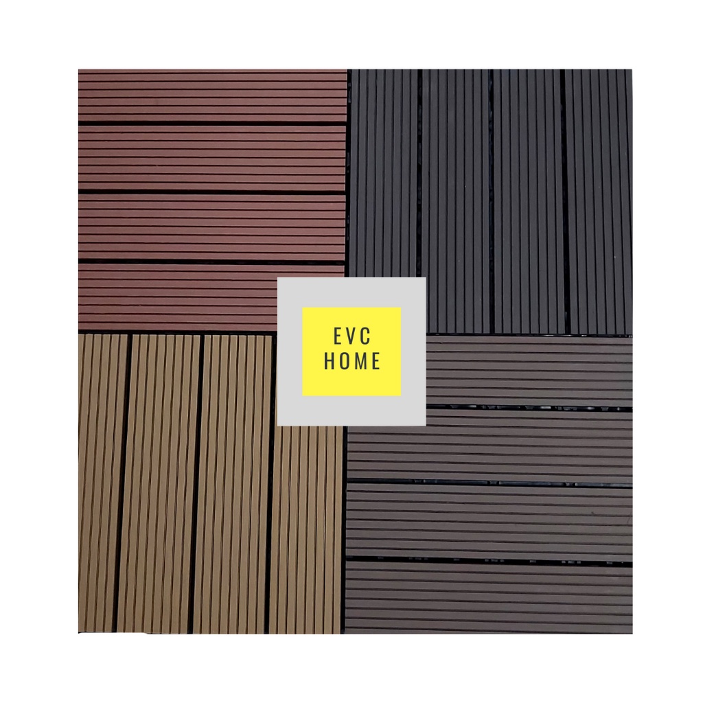 EVCHOME EVC WPC Decking 30 x 30cm Outdoor/ Indoor/ Lantai Kayu Buatan / WPC FLooring