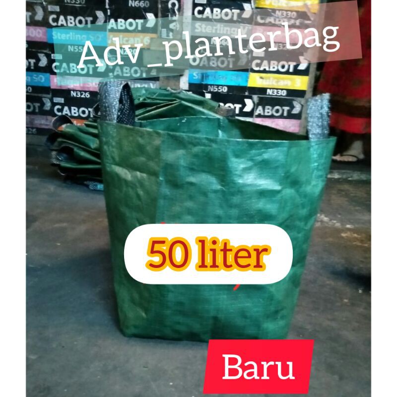 planterbag hijau 50 liter ukuran 40×40/pot terpal/media tanam/polybag