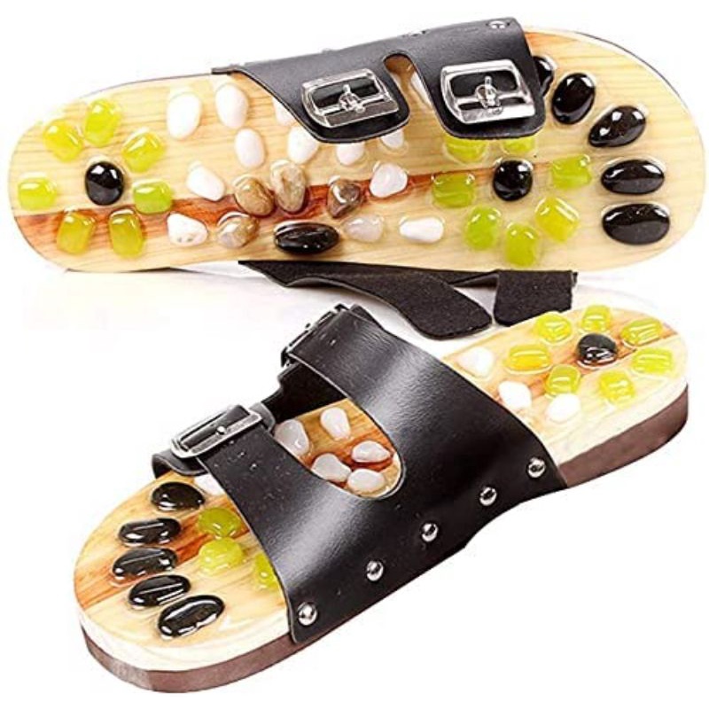 PREMIUM Sandal Pijat Refleksi Batu Giok Agate Ori Jade Gem Stone Rematik Kesehatan