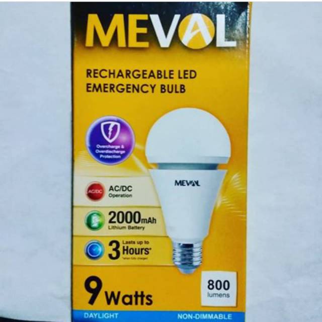 Meval Rechargeable LED
Emergency Bulb