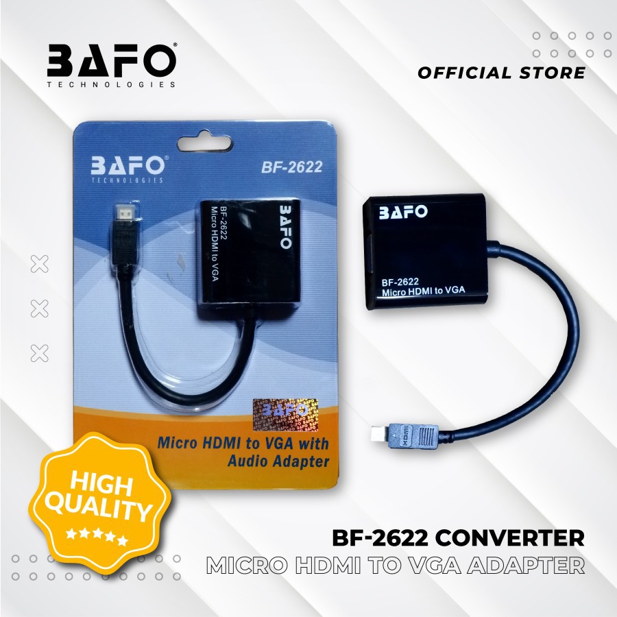 Converter Micro HDMI to VGA Bafo BF-2622 With Audio Adapter