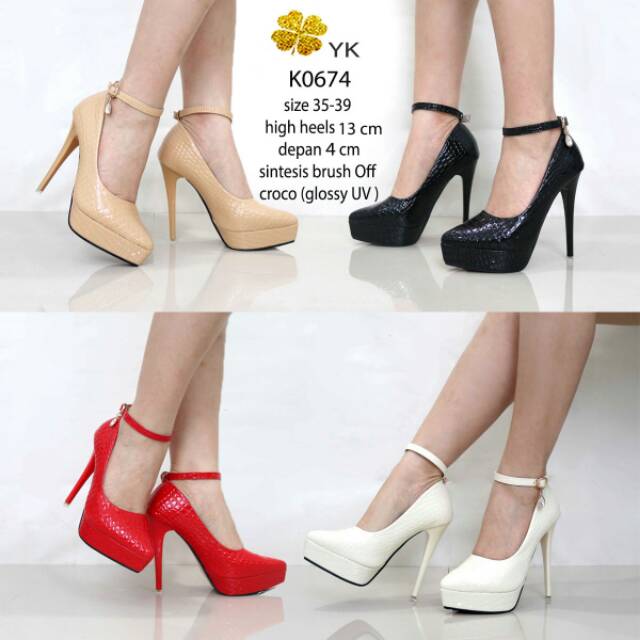 OSshoes 0674 premium heels 13cm 13 cm import shoes wanita high heels highheels ketutup strap