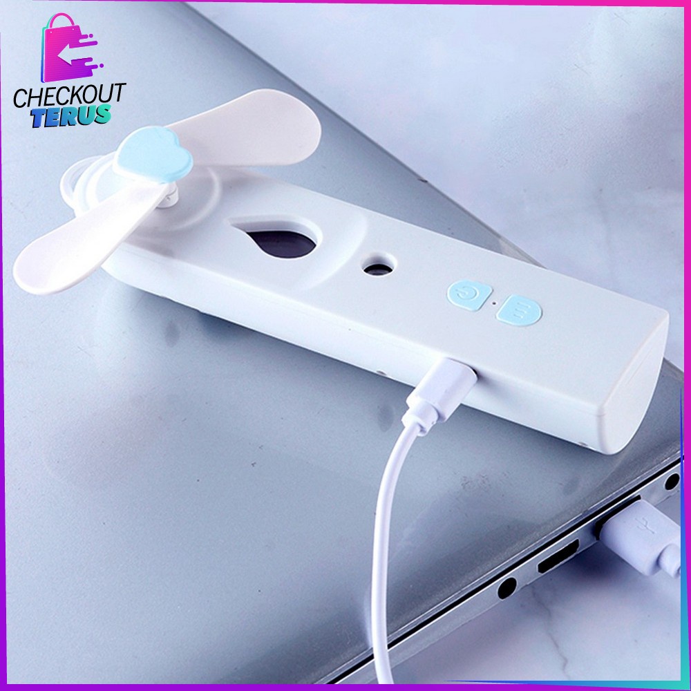 CT K64 Kipas Angin Nano Spray 2 in 1 dengan Humidifier USB Pocket Fan Rechargeable Kipas Angin Portable Mini