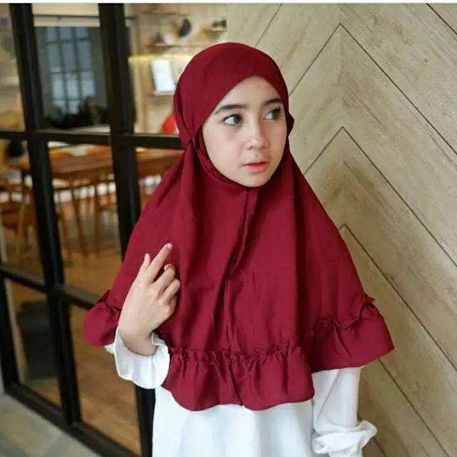 Jilbab maryam rempel warna mocca