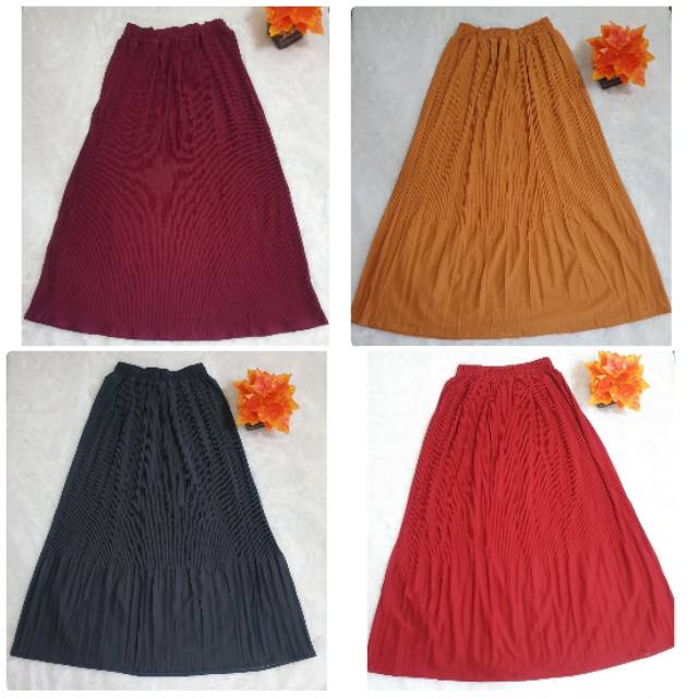 Rok Plisket Dewasa Premium Bahan Mouscrep