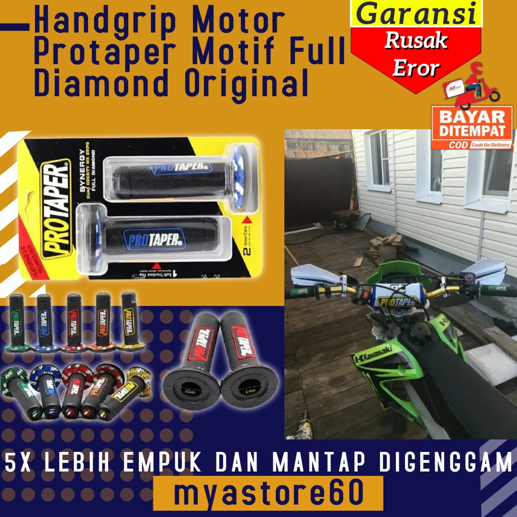 Handgrip Hand Grip Motor Protaper Motif Full Diamond Handfat Hand Fat Empuk Dan Nyaman Original UNIVERSAL