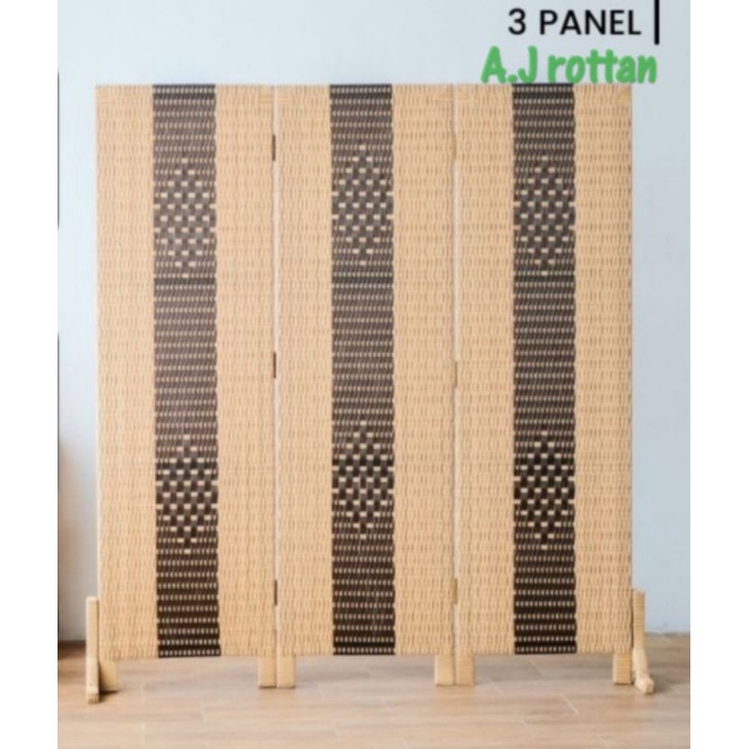 FREE ONGKIR  Sekat Partisi / Sketsel Rotan 3 pintu
