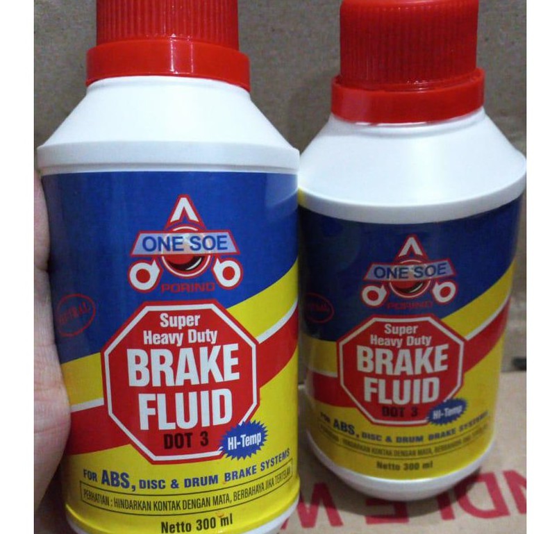 Minyak Rem Oil Oli Brake Fluid ONE SOE ( Dot-3 / Dot 3 ) Varian Warna Merah dan Putih (300ml)