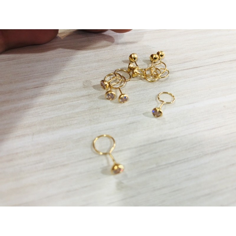 Anting toge emas asli berat 1/4gr kadar 300 dan kadar 700/16k untuk bayi dan anak