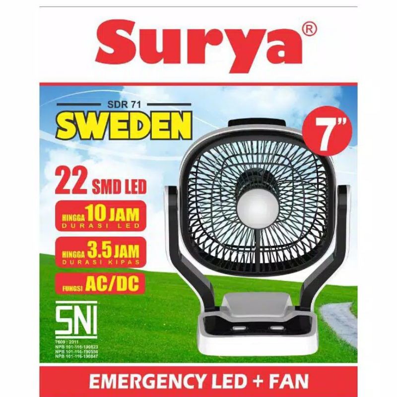 Kipas Angin Emergency Surya Sweden SDR-71