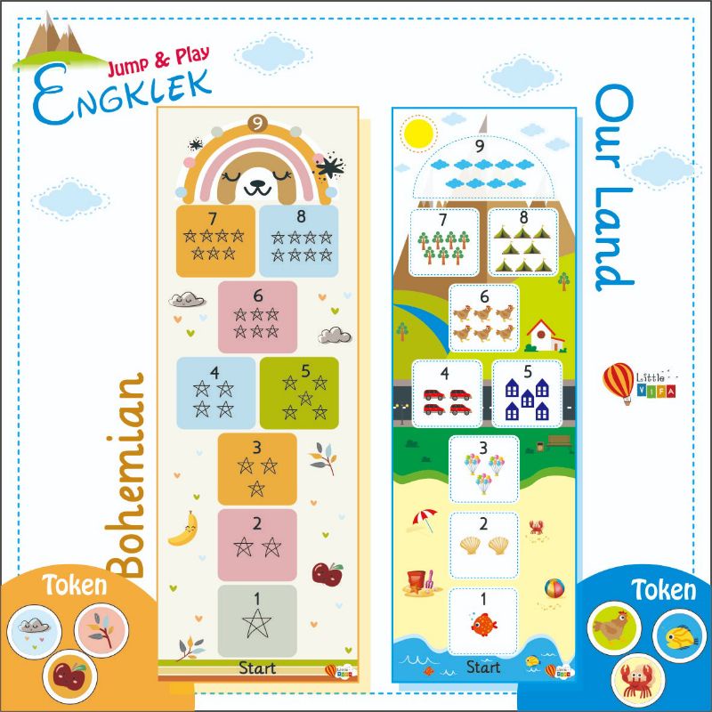 Playmat Engklek tema bohemian dan our land