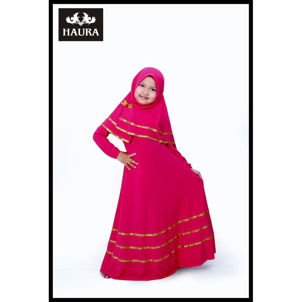 Baju Muslim Gamis Anak Perempuan - Pink M Mewah Dan Elegan