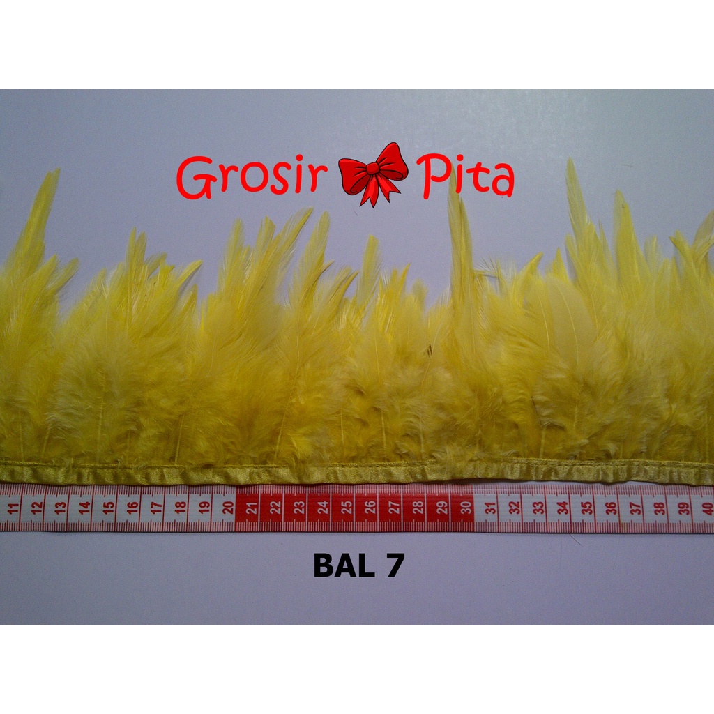 (1 yard) Bulu Ayam Lancip BAL 7 | Bulu Hias | Toko Bahan Craft | Grosir Pita