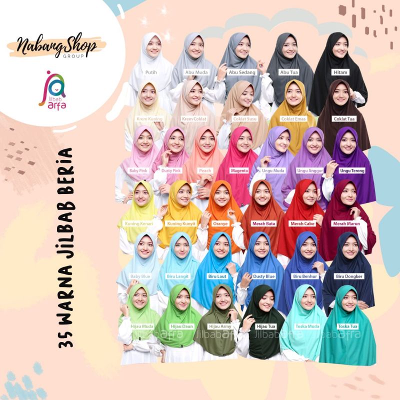 Bergo Instan Kaos Beria ORI Jilbab Afra Arfa [size L]-4
