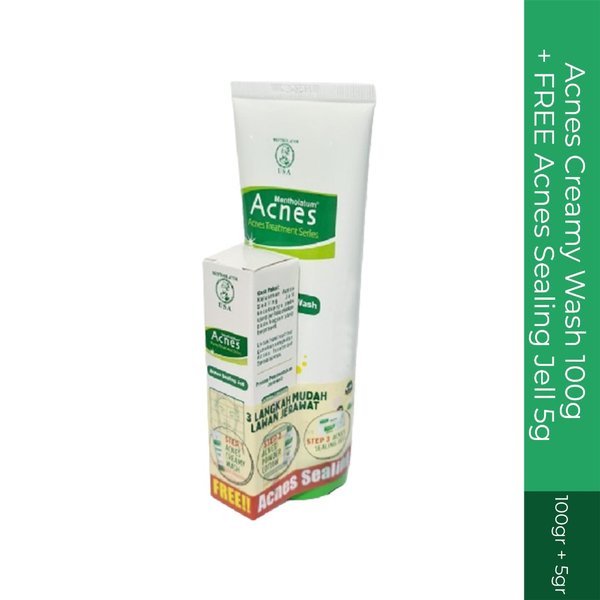 Acnes Creamy Wash 100g + FREE Acnes Sealing Jell 5g