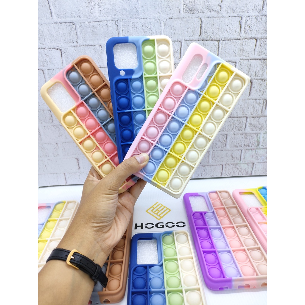 SILICONE CASE POP IT SAMSUNG S21 - CASE PENGHILANG STRESS PUSH IT BUBBLE CASE RAINBOW