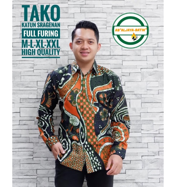 Kemeja Batik TAKO FULL FURING Katun Cabut Sragenan Ori Solo