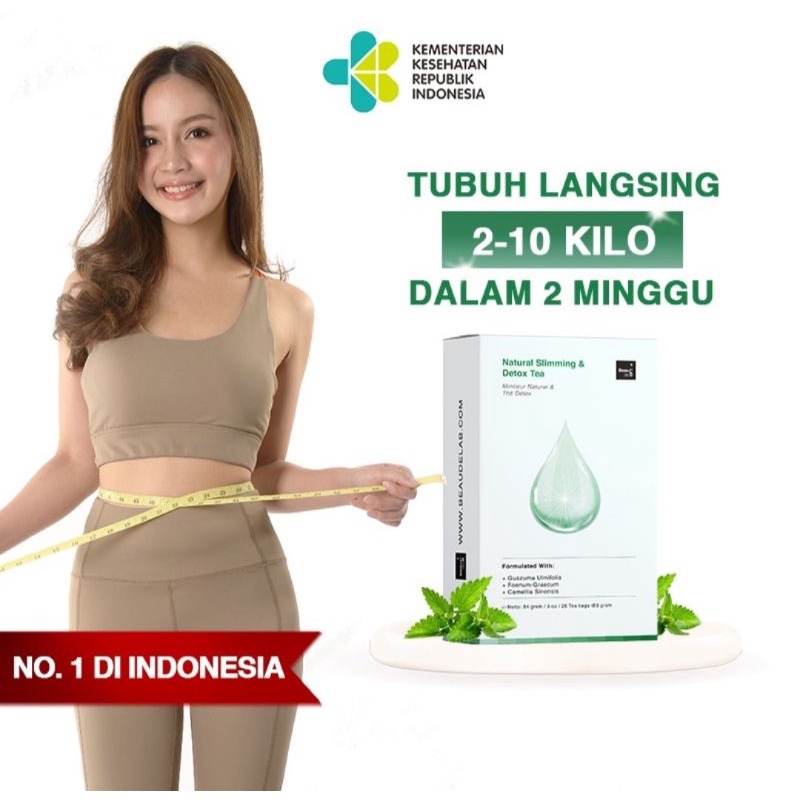TEH DIET DETOKS ❤Beaudelab Slimming & Detox Green Tea | Suplemen pelangsing herbal |
