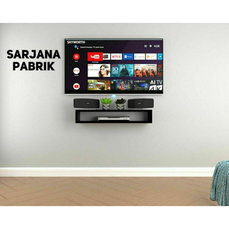 Model Rak Meja Tv Minimalis Kayu Palet Alumunium Besi Gantung Dinding Tembok Modern Tempel e