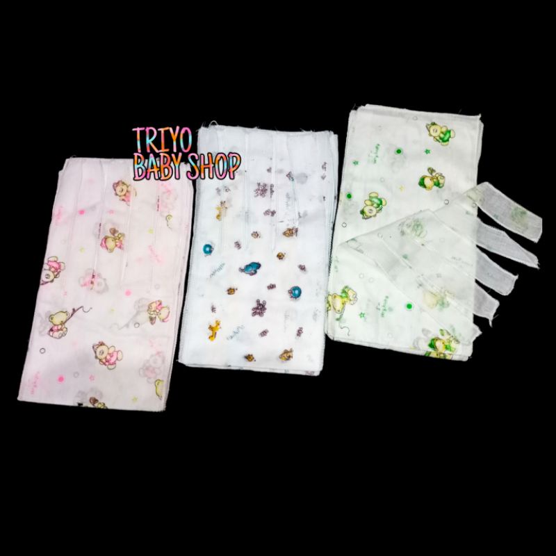6 Pcs Gurita Bayi Tali Motif - Gurita Tali bayi Motif Dasar Putih