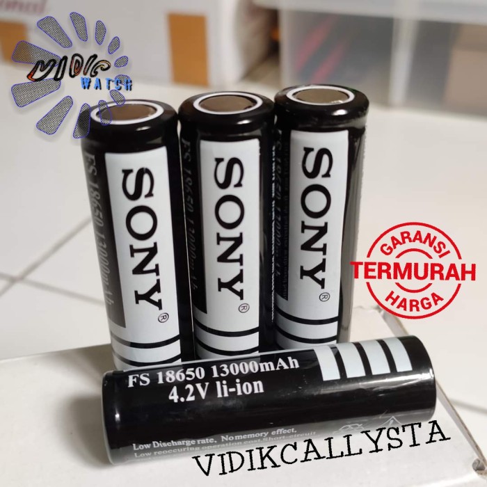 BATU BATERAI BATTERY SONY 18650 RECHARGEABLE 13000mAh 4.2V HITAM