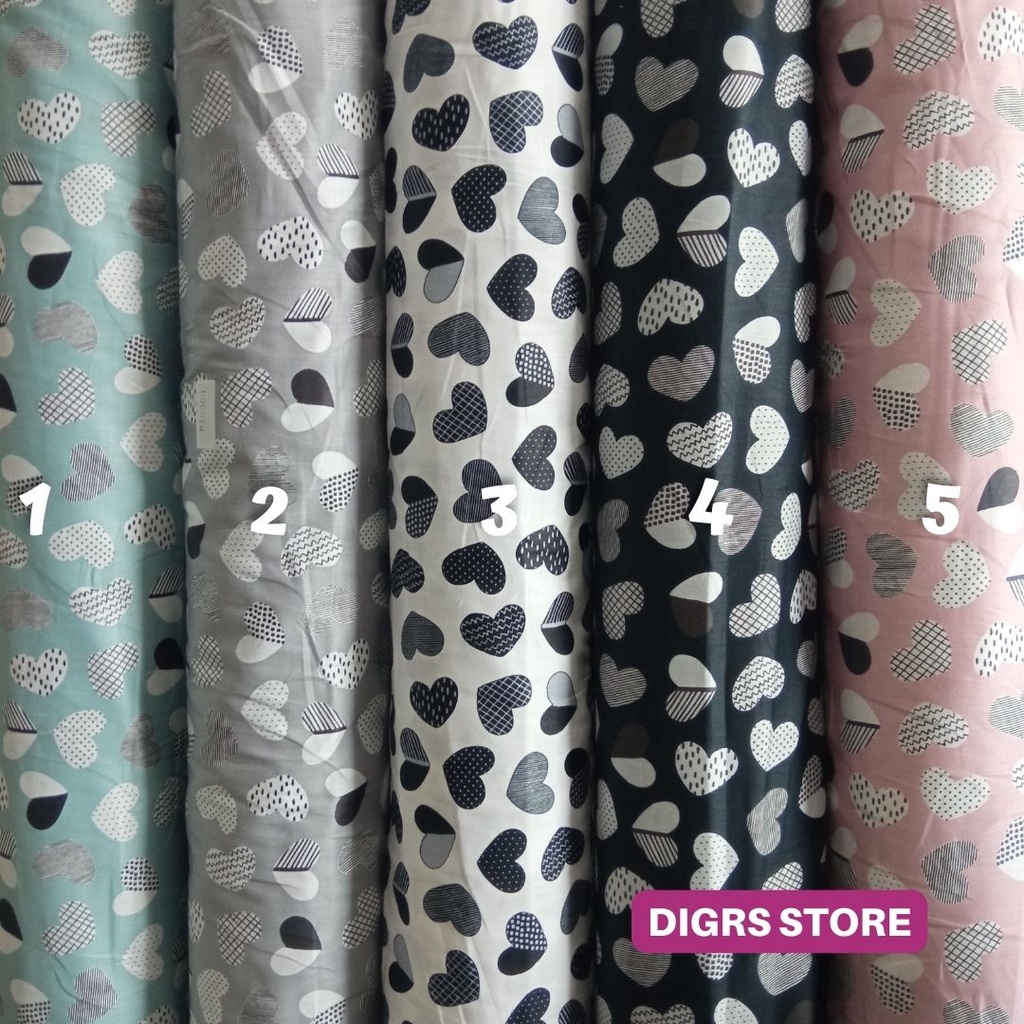 KAIN KATUN JEPANG MOTIF TOKAI SENKO / JAPAN DESIGN / KAIN MOTIF LOVE / KAIN KATUN JEPANG SERIES LOVE