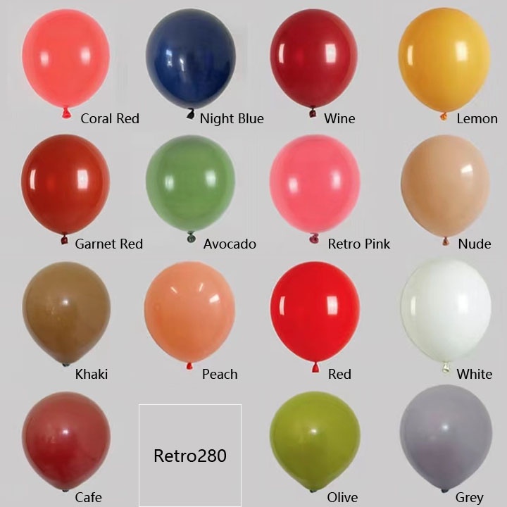 BALON LATEX WARNA RETRO280 VINTAGE 12 INCH (1 PACK = 100 PCS) TEBAL BALON PESTA ULANG TAHUN