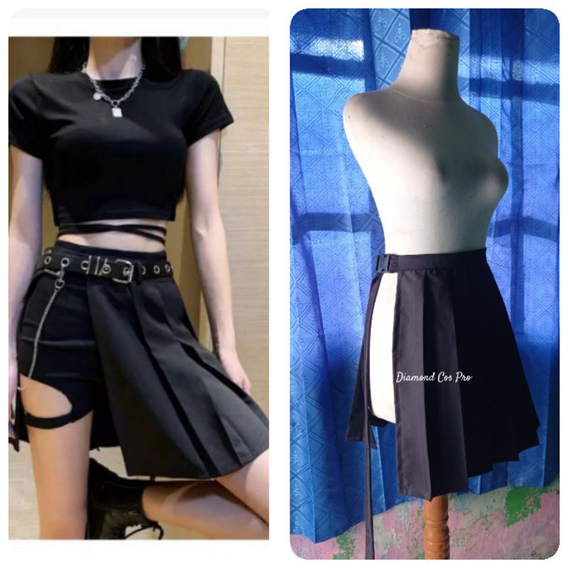 Half Skirt Korean Style Rok Korea Lisa Blackpink Dance Cover Kpop