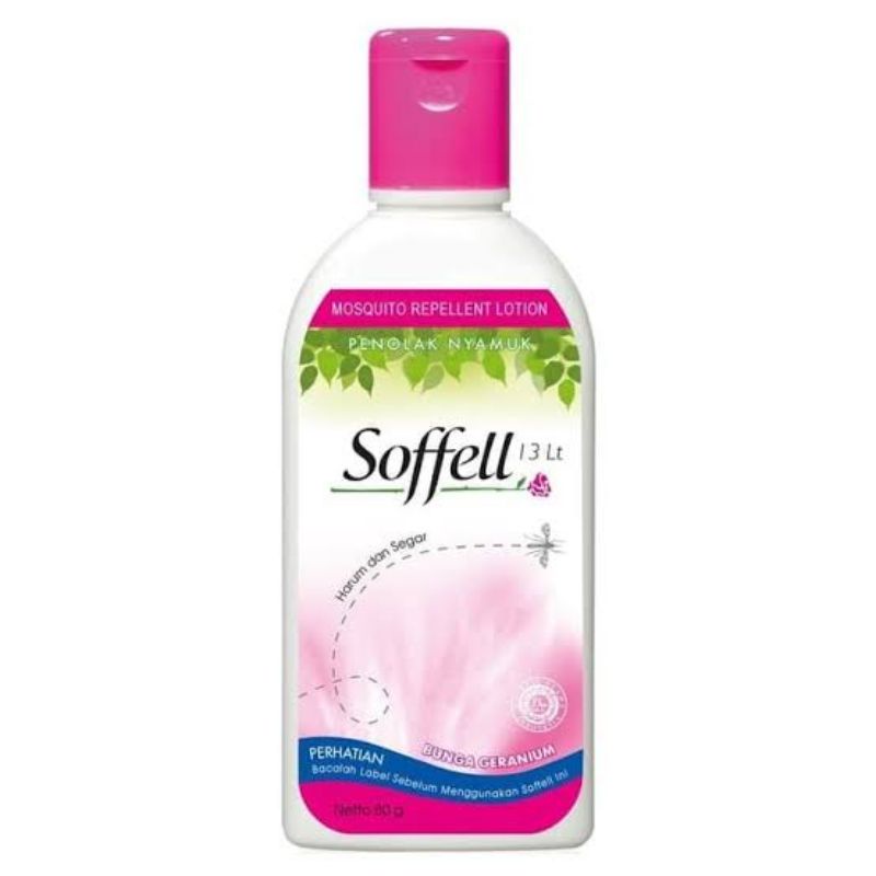 Soffell Repelen Wangi Bunga Geranium 80 g / Lotion Anti Nyamuk