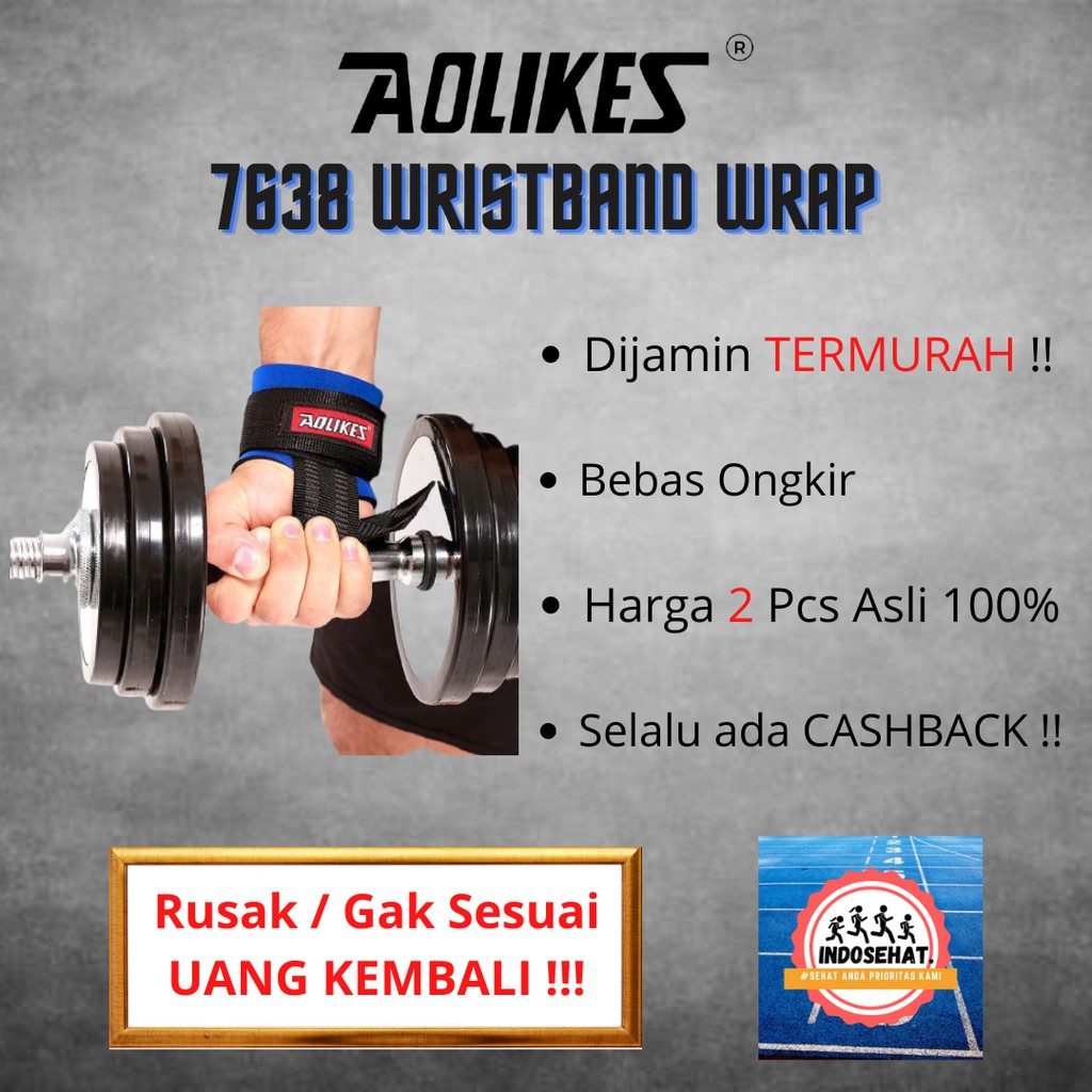 AOLIKES 7638 2 PCS Wristband Strap Weight Lifting - Barbell - Fitness - Gym