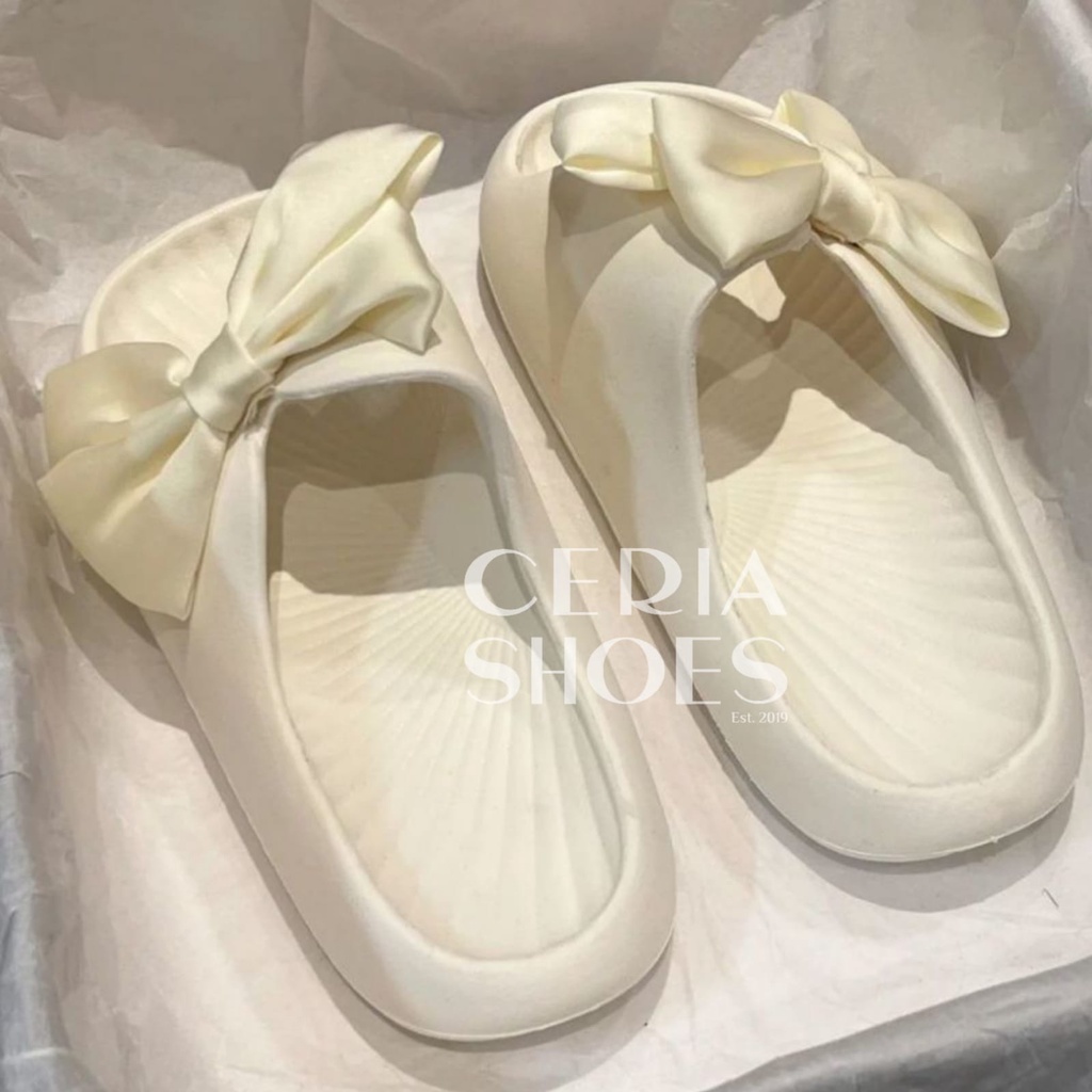 PVC Sandal Slop Jelly Wanita Butterfly Bahan Empuk Elastis Super Soft Rubber Import Korean Sol Non-Slip Summer Sandals