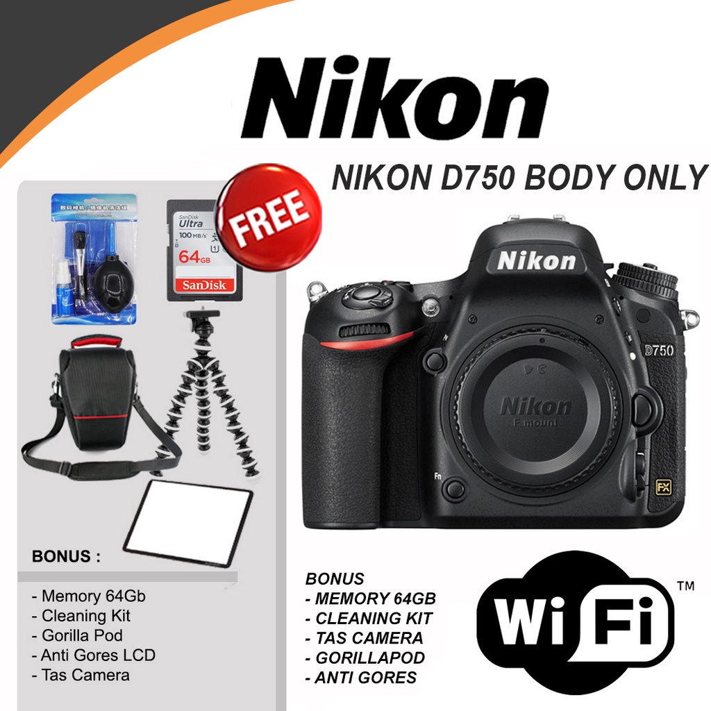 NIKON D750 BODY ONLY CAMERA DSLR - BO KAMERA NIKON D 750