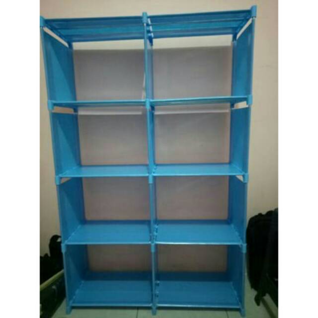 RAK BUKU, RAK SUSUN, BOOKSHELF, RAK RAKIT, TEMPAT PENYIMPANAN 2 SISI
