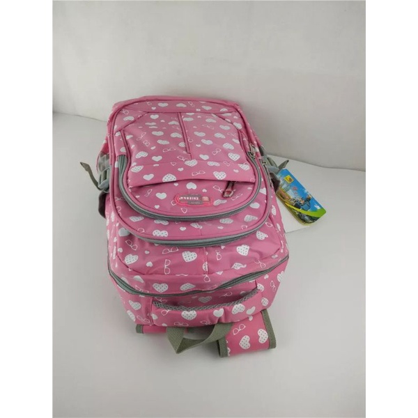 Ransel Sekolah Anak-anak dan Kotak Makan Siang Set 3 Buah Tas Sekolah untuk Anak Perempuan Tas Sekolah Tahan Air Tas Buku Anak-anak Kapasitas Besar 2021