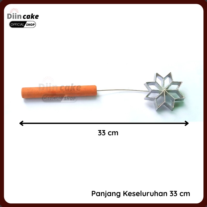 Cetakan Kue Kembang Goyang Bentuk Bintang Diameter 8 cm Alumunium Anti Lengket