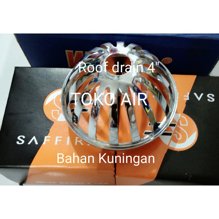 Roof drain 4&quot; bahan Kuningan/Saringan talang air