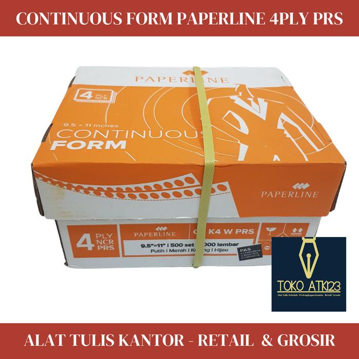 

Continuous Form Paperline Uk. 9,5" X 11" : 2 Rangkap 4 (4 Ply) Prs