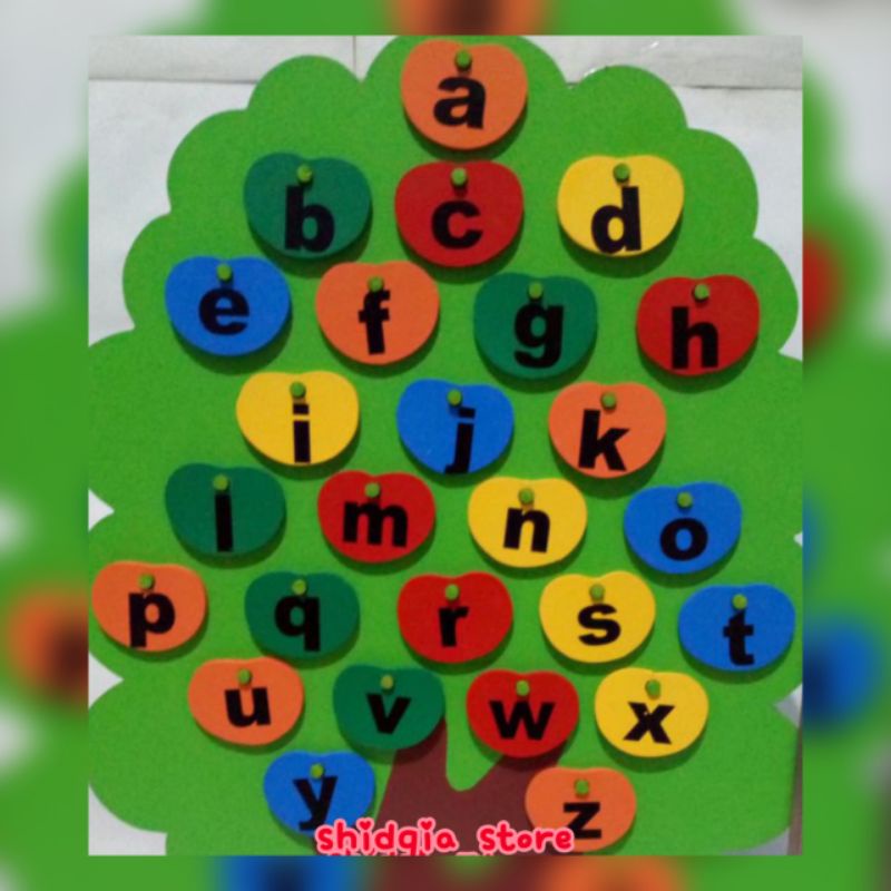 Mainan Kayu Edukasi Isian Pohon Huruf abjad, angka dan hijaiyah (TANPA POHON) ALAT PERAGA (APE) anak